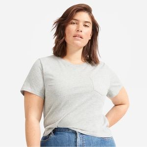 Everlane box tee with pocket (light grey, M)
